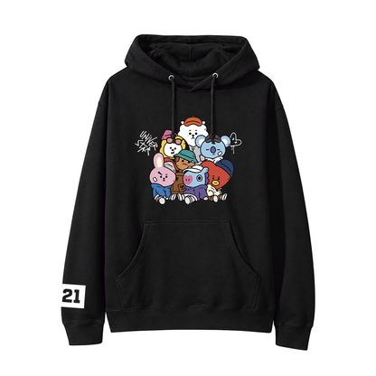 Hoodie BT21 Universe Star Negra 🌟 | BTS K-Pop