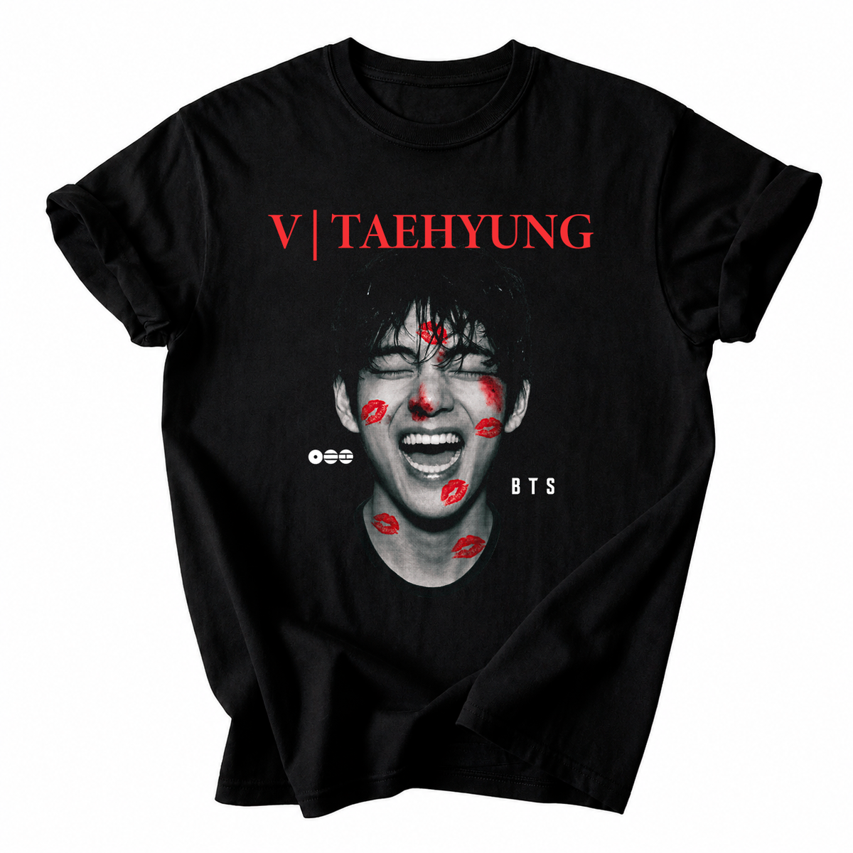 Playera V Taehyung BTS – Diseño K-Pop Black & Red ❤️