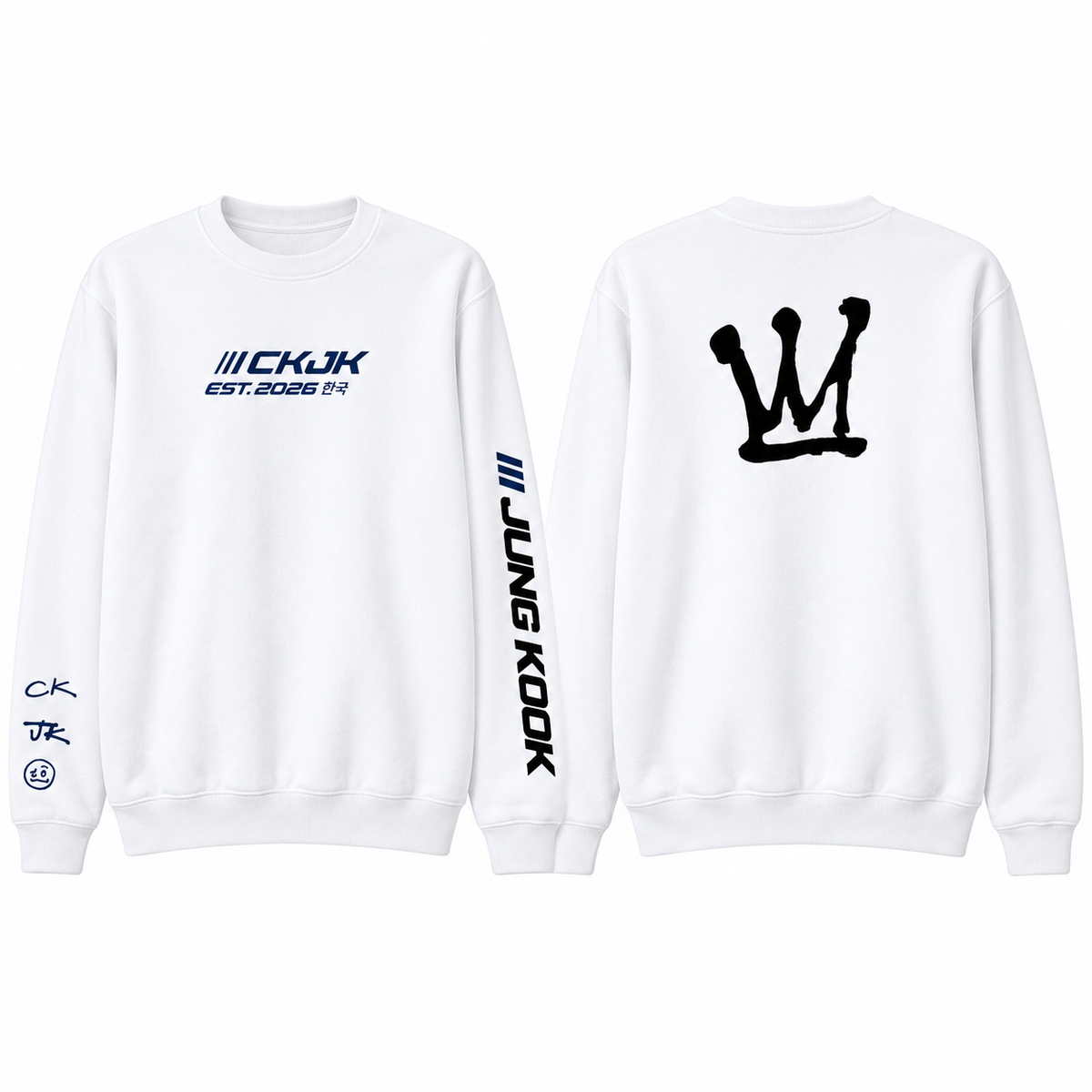 Sudadera Jung Kook CKJK BTS Cuello Redondo – Fanmade 🖤