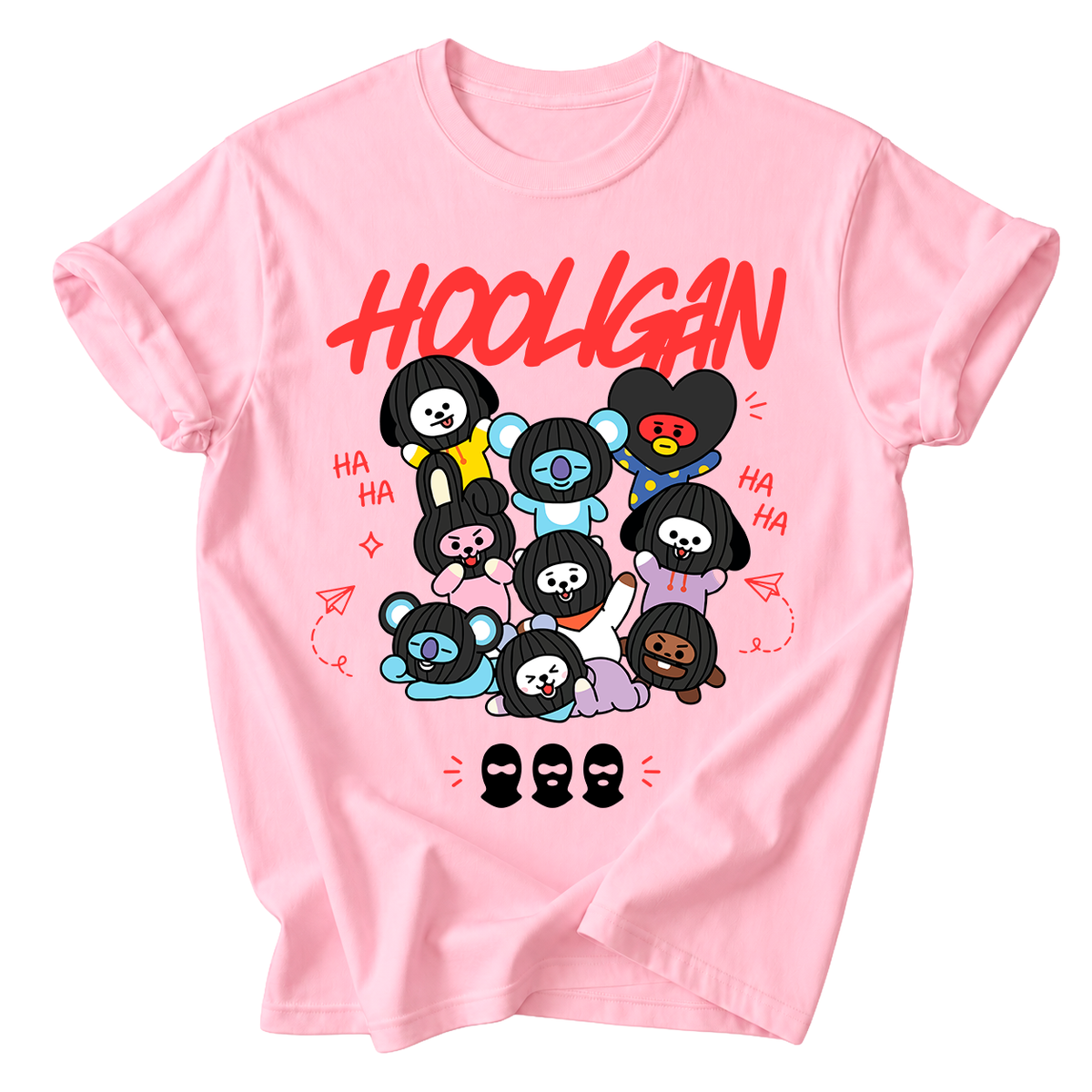 Playera BT21 Hooligan Rosa – Diseño K-Pop 💗