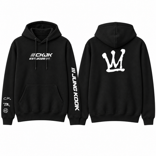 Hoodie Jung Kook CKJK BTS con Capucha – Fanmade 🖤