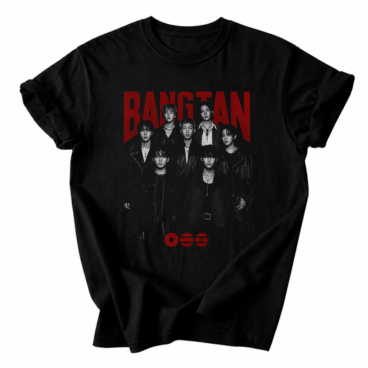 ❤️ Playera BTS Bangtan OT7 Red & Black – Fanmade | ARMY 💜