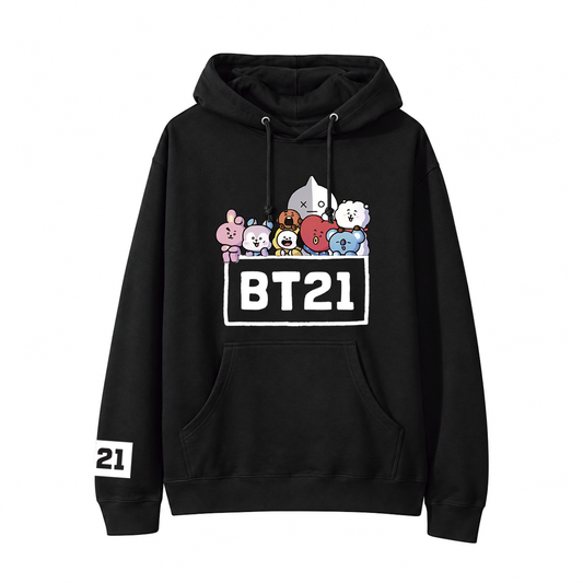 Hoodie BT21 Friends Negra 💜 | BTS K-Pop
