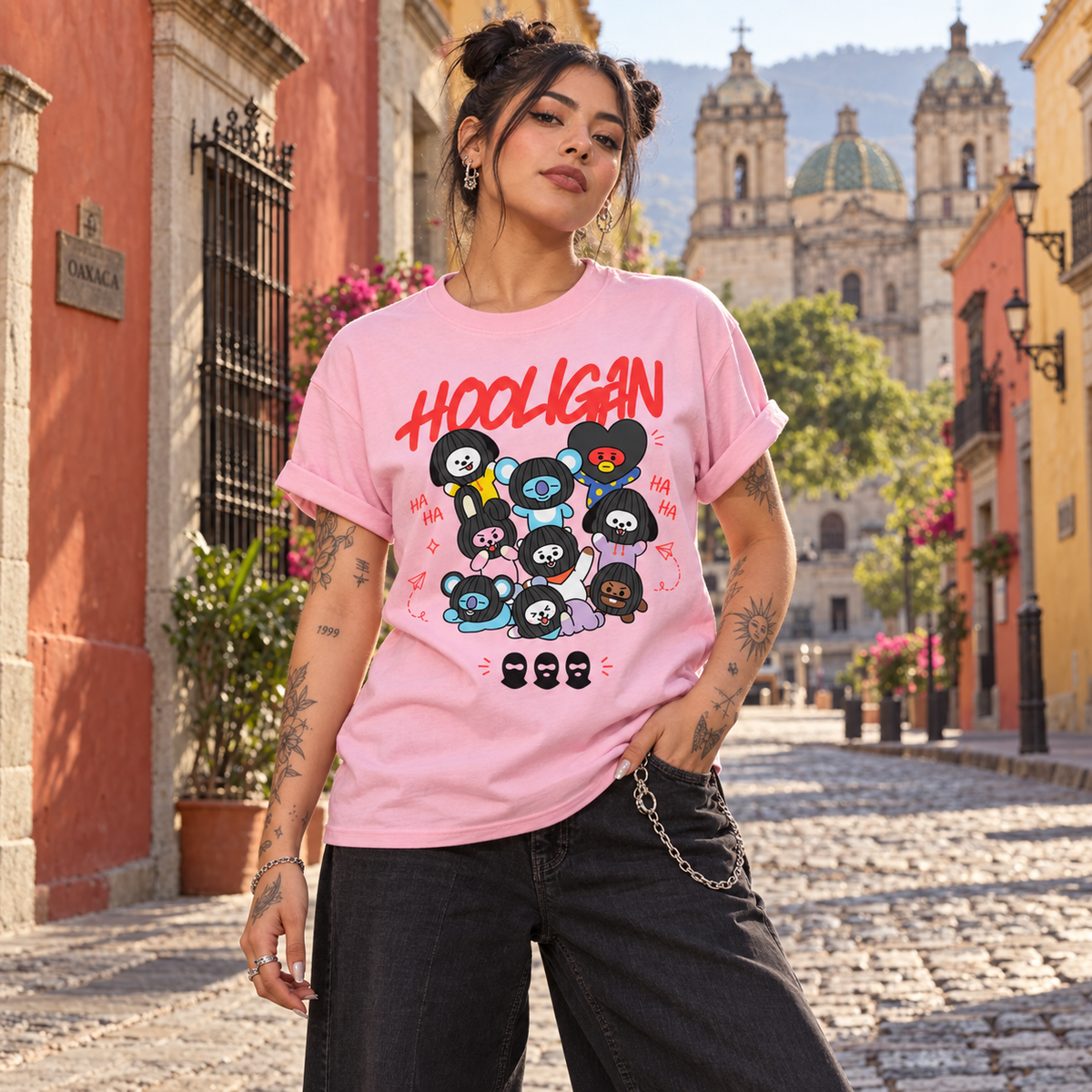 Playera BT21 Hooligan Rosa – Diseño K-Pop 💗