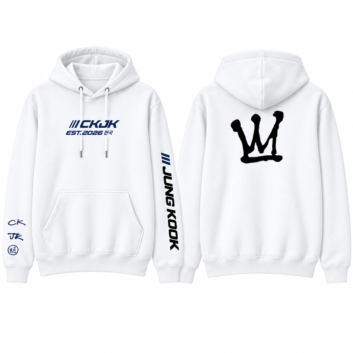 Hoodie Jung Kook CKJK BTS con Capucha – Fanmade 🖤