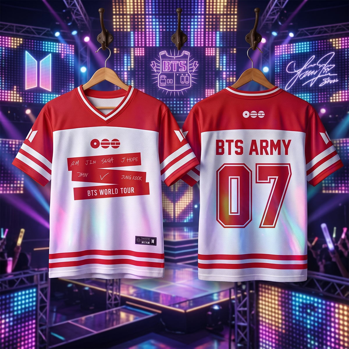 ❤️ Jersey BTS World Tour ARMY 07 | Unisex | Fanmade 💜