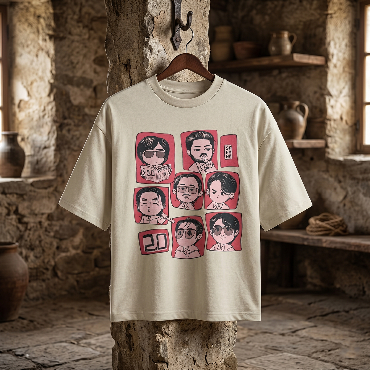 Playera Oversize BTS Chibi Edition Color Arena – Camiseta Kpop Unisex 💜✨