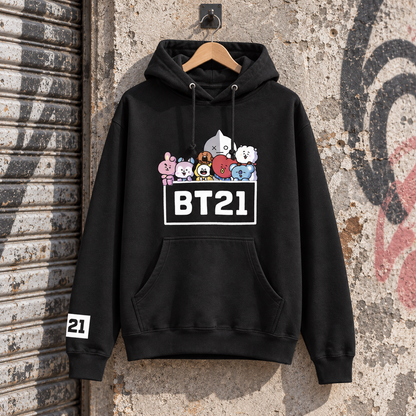 Hoodie BT21 Friends Negra 💜 | BTS K-Pop