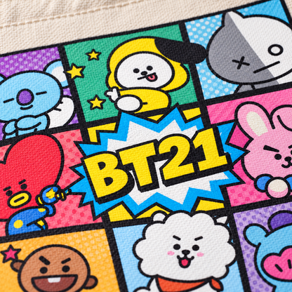 Tote Bag BT21 Pop Art 35x40 cm – Bolsa de Loneta 💜
