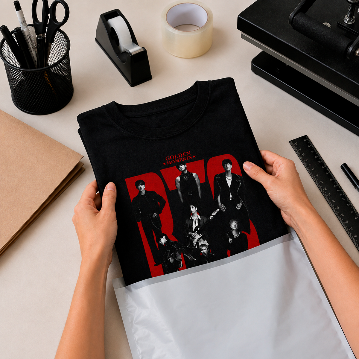 🖤 Playera BTS Golden Moments – Fanmade | ARMY Edition ❤️