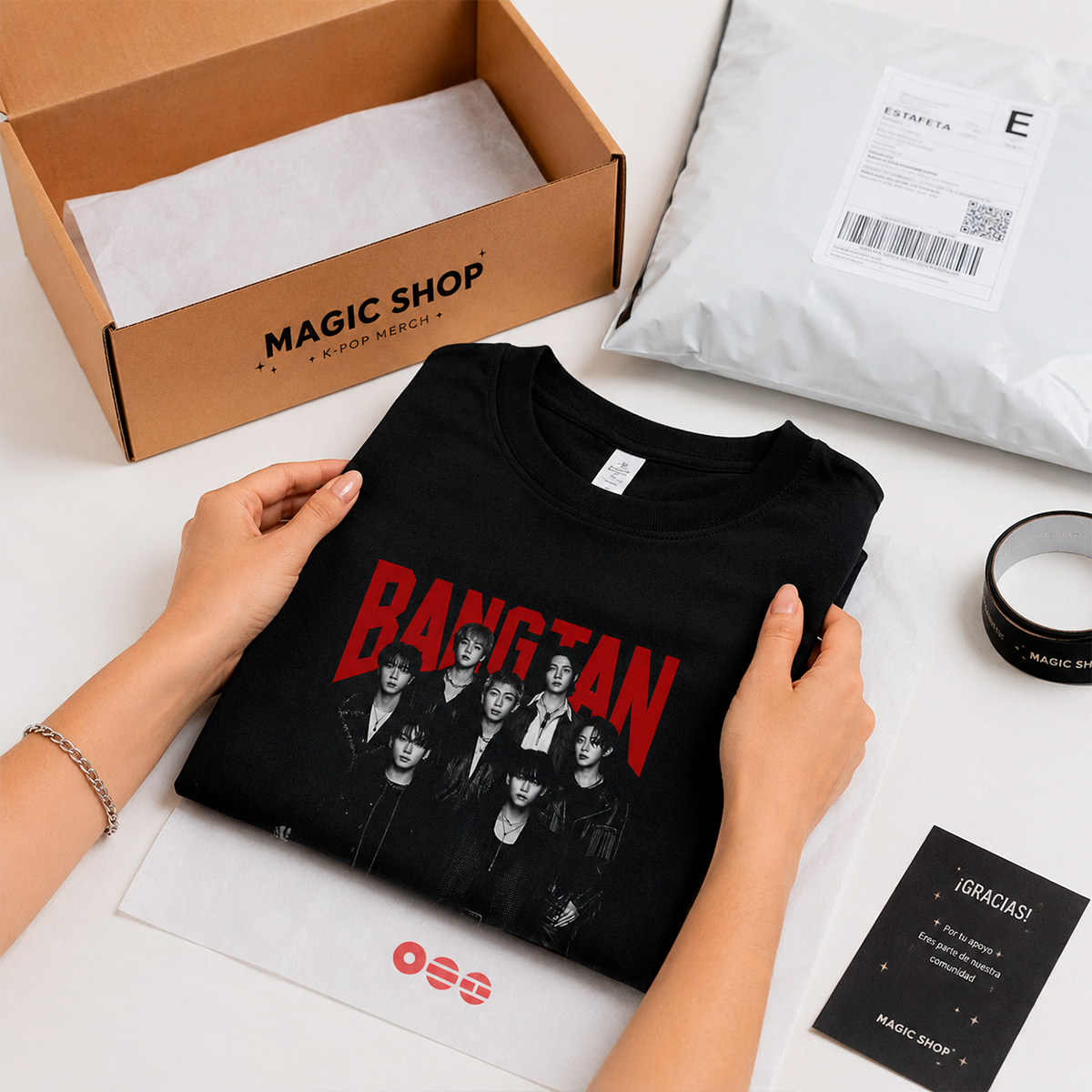 ❤️ Playera BTS Bangtan OT7 Red & Black – Fanmade | ARMY 💜