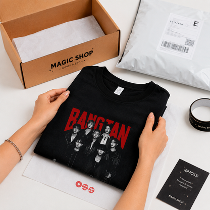 ❤️ Playera BTS Bangtan OT7 Red & Black – Fanmade | ARMY 💜