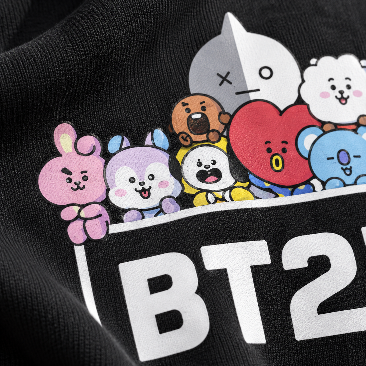 Hoodie BT21 Friends Negra 💜 | BTS K-Pop