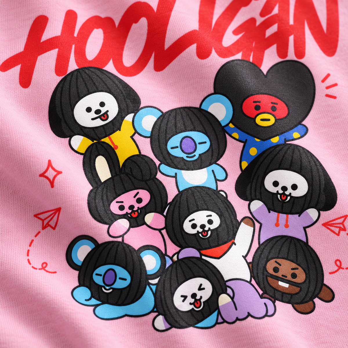 Playera BT21 Hooligan Rosa – Diseño K-Pop 💗