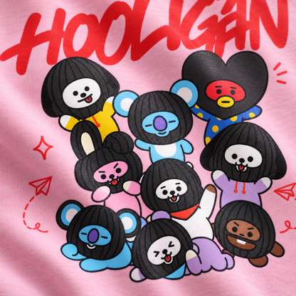Playera BT21 Hooligan Rosa – Diseño K-Pop 💗