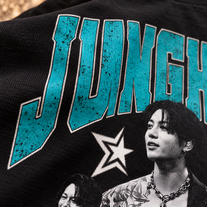 Playera Jung Kook BTS Vintage Turquesa – Fanmade 💜