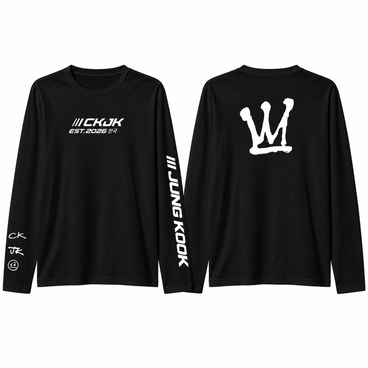 Playera Manga Larga Jung Kook CKJK BTS – Fanmade 🖤🤍