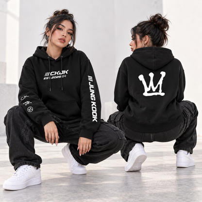 Hoodie Jung Kook CKJK BTS con Capucha – Fanmade 🖤