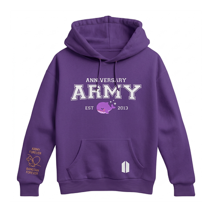 Hoodie Morada BTS ARMY Anniversary – Sudadera Kpop Bangtan Forever 💜🔥