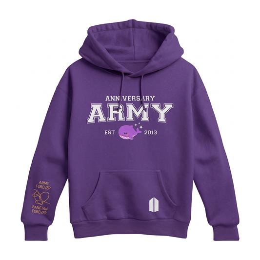 Hoodie Morada BTS ARMY Anniversary – Sudadera Kpop Bangtan Forever 💜🔥