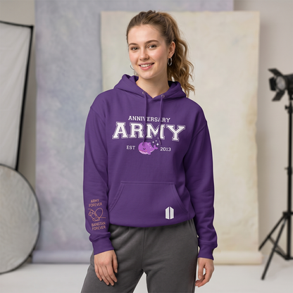 Hoodie Morada BTS ARMY Anniversary – Sudadera Kpop Bangtan Forever 💜🔥