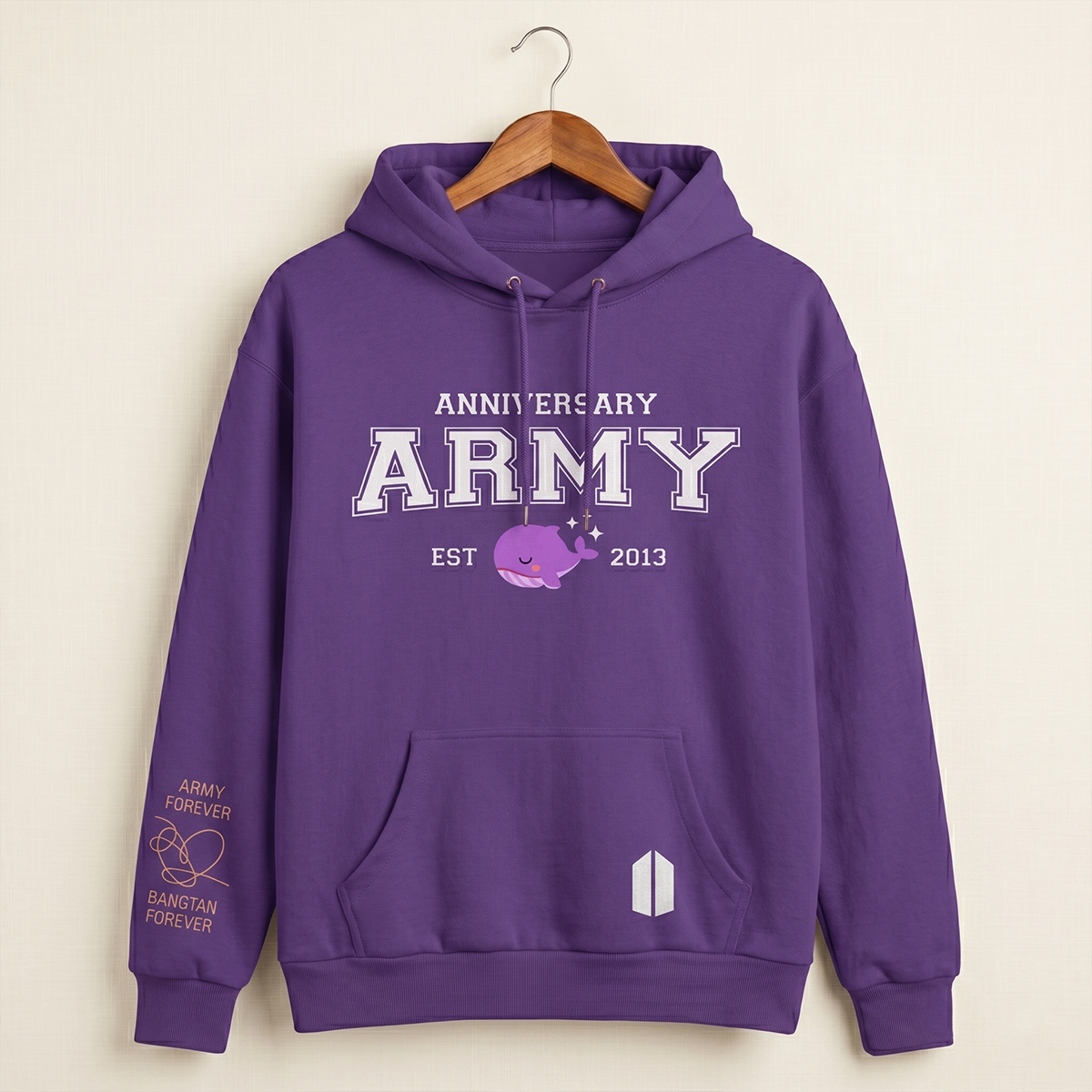Hoodie Morada BTS ARMY Anniversary – Sudadera Kpop Bangtan Forever 💜🔥