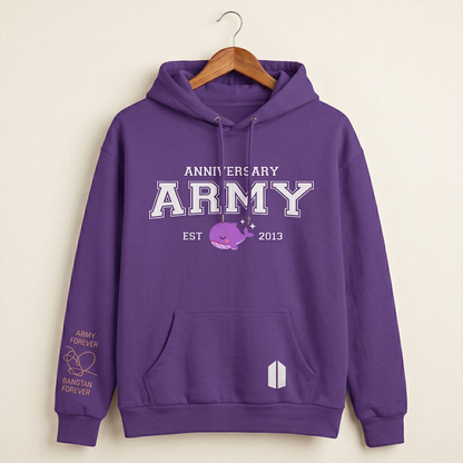 Hoodie Morada BTS ARMY Anniversary – Sudadera Kpop Bangtan Forever 💜🔥
