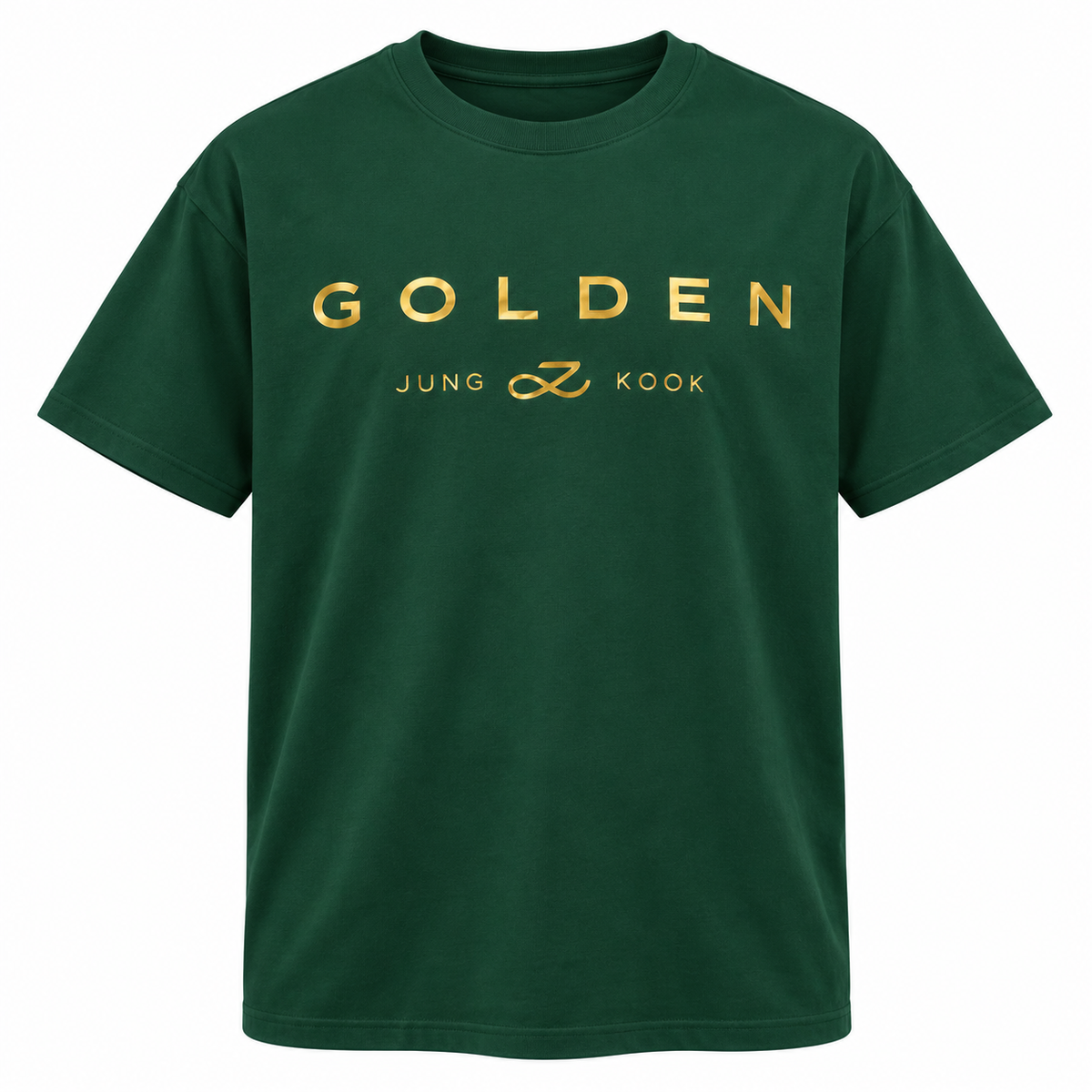 Playera Jung Kook GOLDEN Verde – Vinil Dorado Brillante ✨