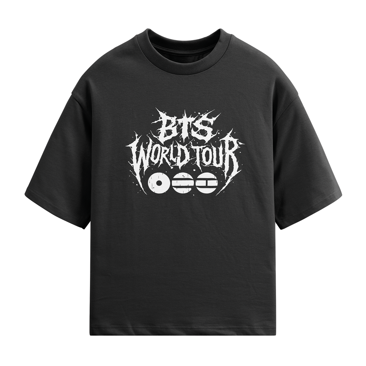Playera Oversize Negra BTS World Tour – Diseño Rock Edition 🔥💜