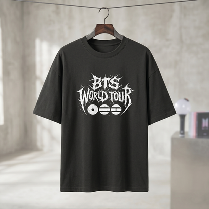 Playera Oversize Negra BTS World Tour – Diseño Rock Edition 🔥💜