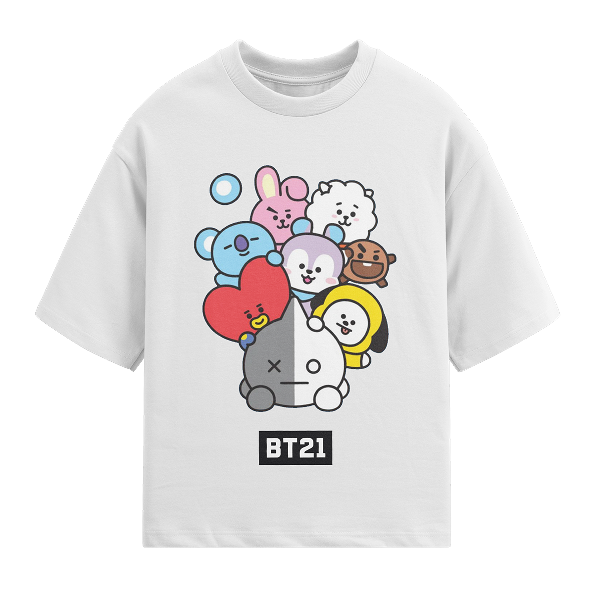 Playera Oversize BT21 Unisex – Personajes Kpop Diseño BTS 💜✨