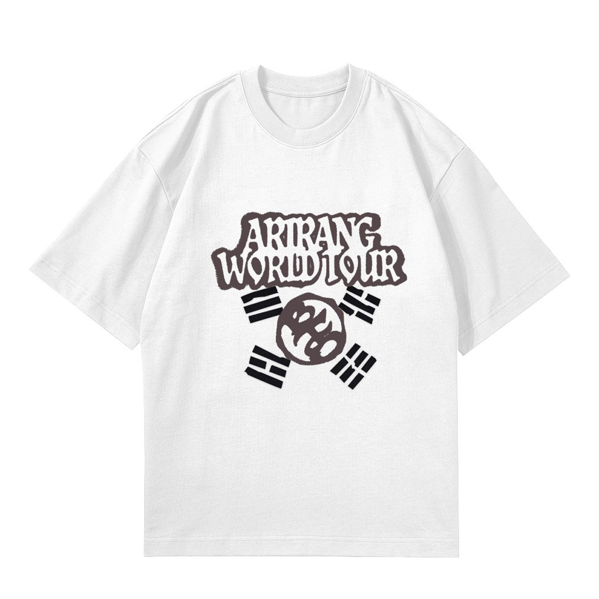 Playera Oversize Blanca BTS Arirang World Tour – Diseño Kpop Corea 🔥💜