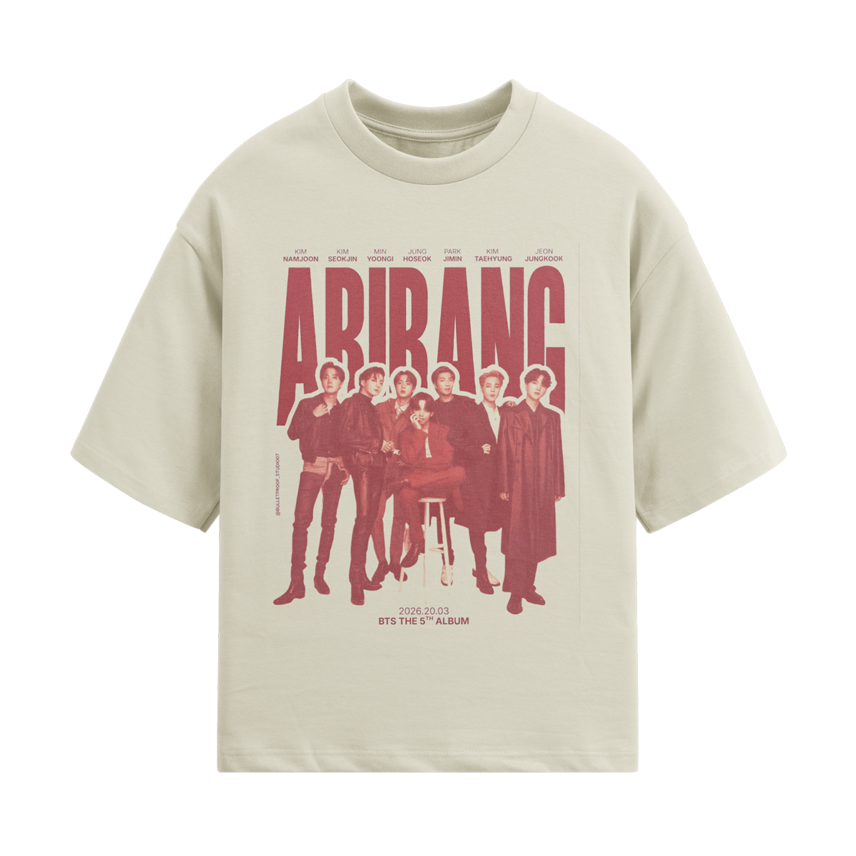Título: Playera Oversize BTS Arirang Unisex – Edición Especial Kpop 🔥💜