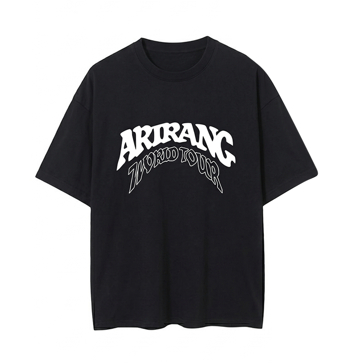 Playera Oversize Negra BTS Arirang World Tour – Diseño Doble Vista Minimal 🔥💜