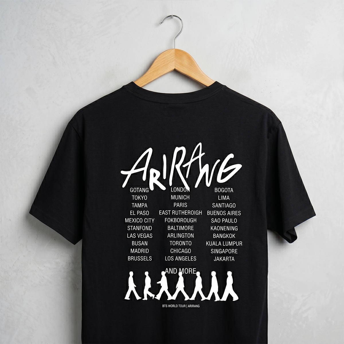 Playera Oversize Negra BTS Arirang World Tour – Doble Vista Frente y Espalda 🔥💜