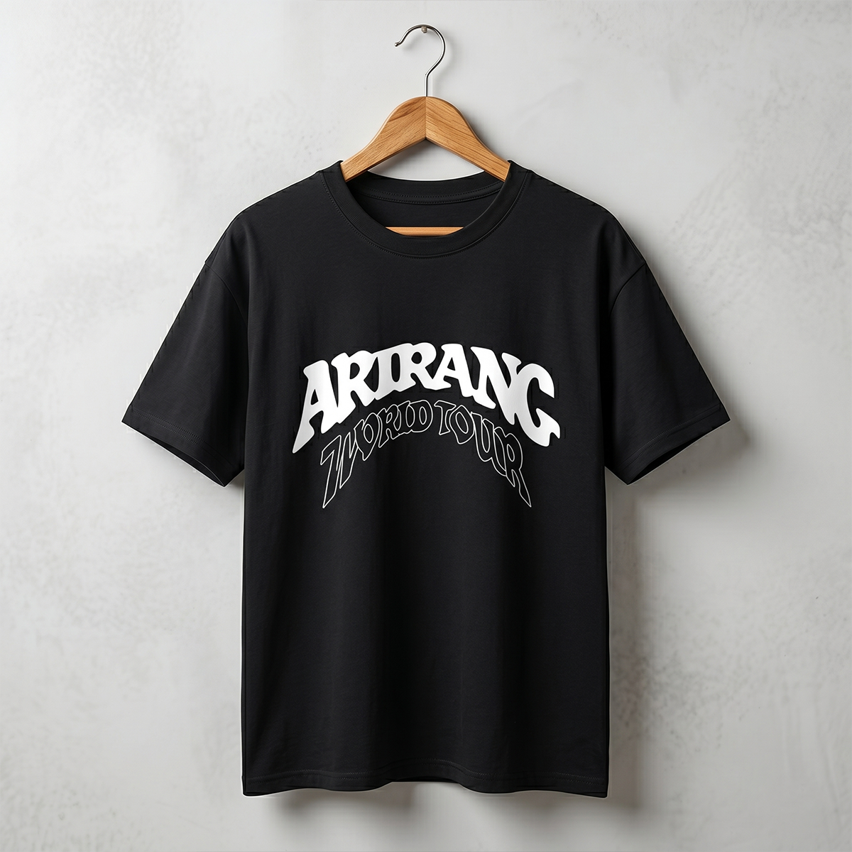 Playera Oversize Negra BTS Arirang World Tour – Diseño Doble Vista Minimal 🔥💜