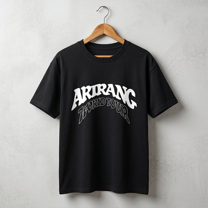 Playera Oversize Negra BTS Arirang World Tour – Diseño Doble Vista Minimal 🔥💜