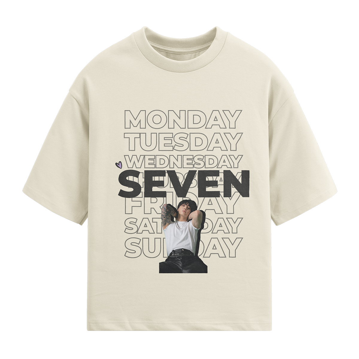 Playera Oversize “Seven Days” Estilo Kpop – Diseño Days of the Week