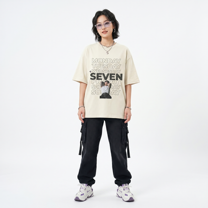 Playera Oversize “Seven Days” Estilo Kpop – Diseño Days of the Week
