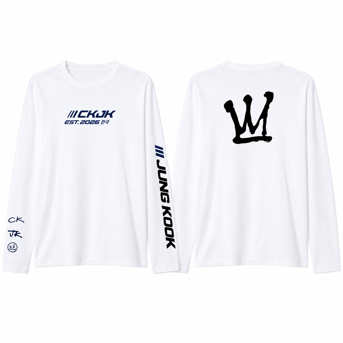Playera Manga Larga Jung Kook CKJK BTS – Fanmade 🖤🤍