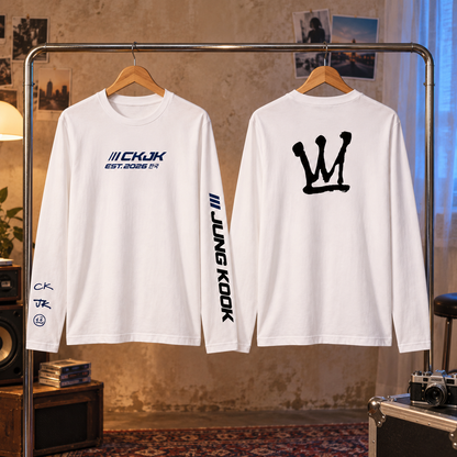 Playera Manga Larga Jung Kook CKJK BTS – Fanmade 🖤🤍