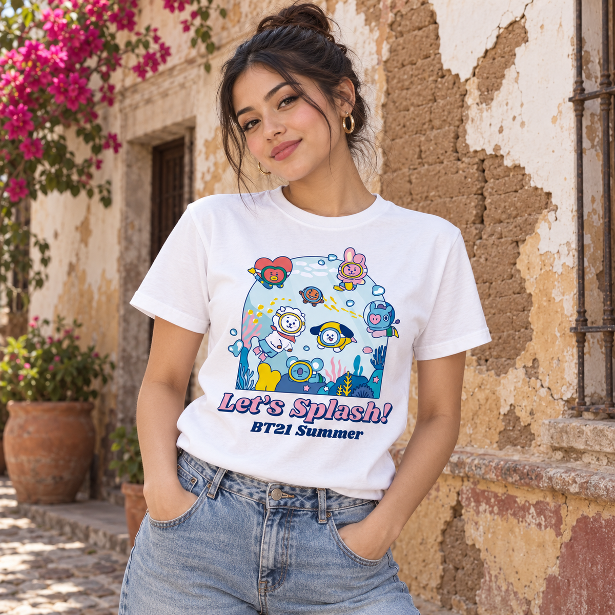 Playera BT21 Let’s Splash Summer – Diseño K-Pop 🌊