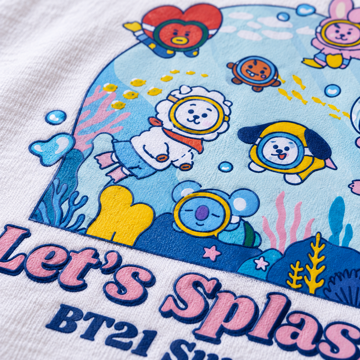 Playera BT21 Let’s Splash Summer – Diseño K-Pop 🌊