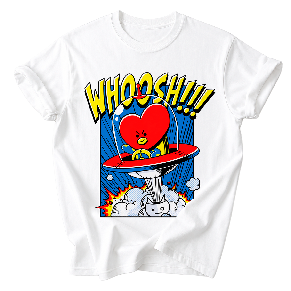 Playera TATA BT21 Whoosh – Diseño Cómic K-Pop 🚀