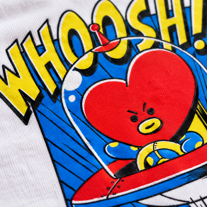 Playera TATA BT21 Whoosh – Diseño Cómic K-Pop 🚀