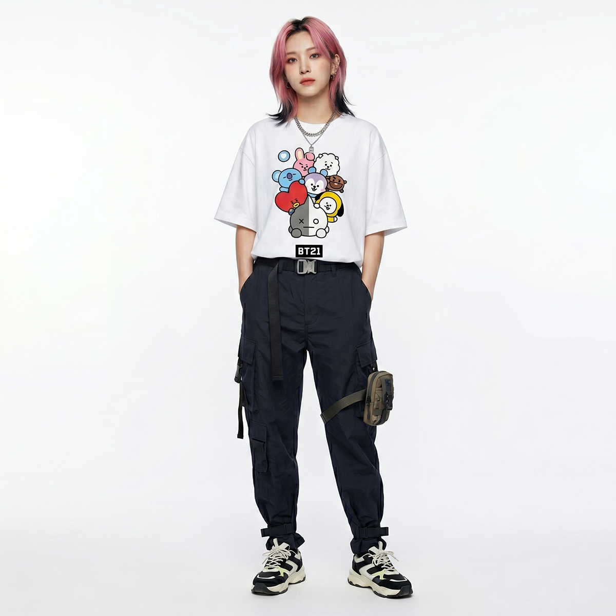 Playera Oversize BT21 Unisex – Personajes Kpop Diseño BTS 💜✨