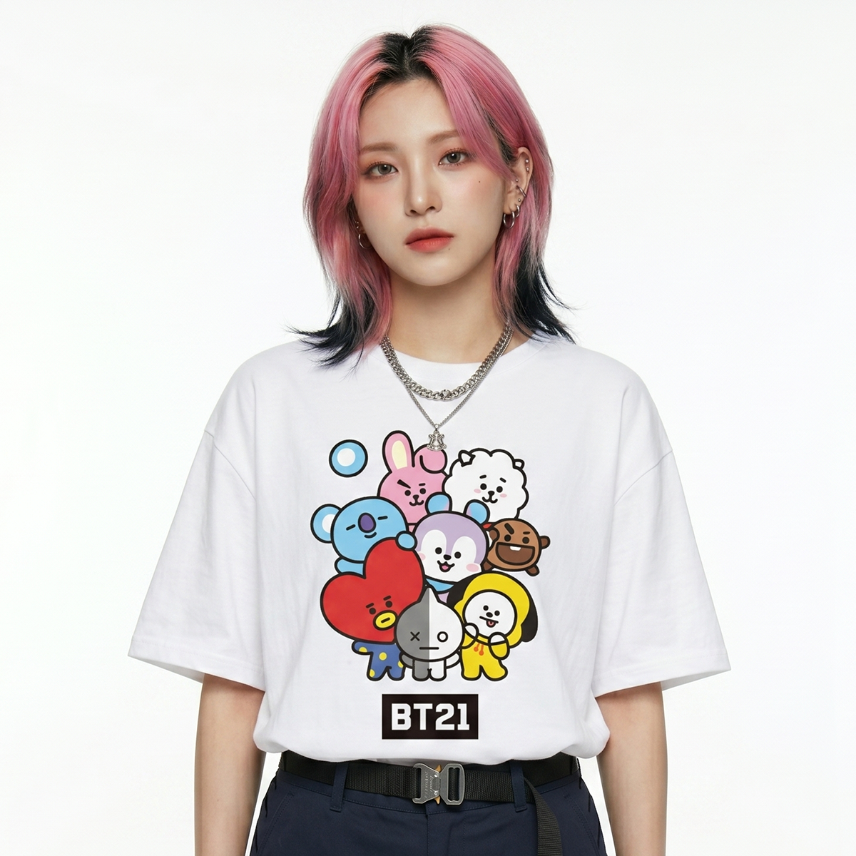 Playera Oversize BT21 Unisex – Personajes Kpop Diseño BTS 💜✨