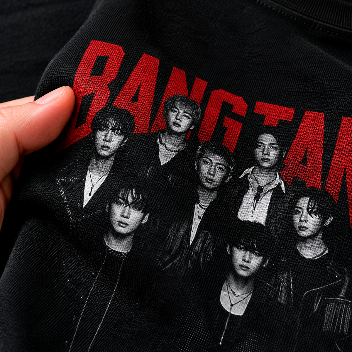 ❤️ Playera BTS Bangtan OT7 Red & Black – Fanmade | ARMY 💜