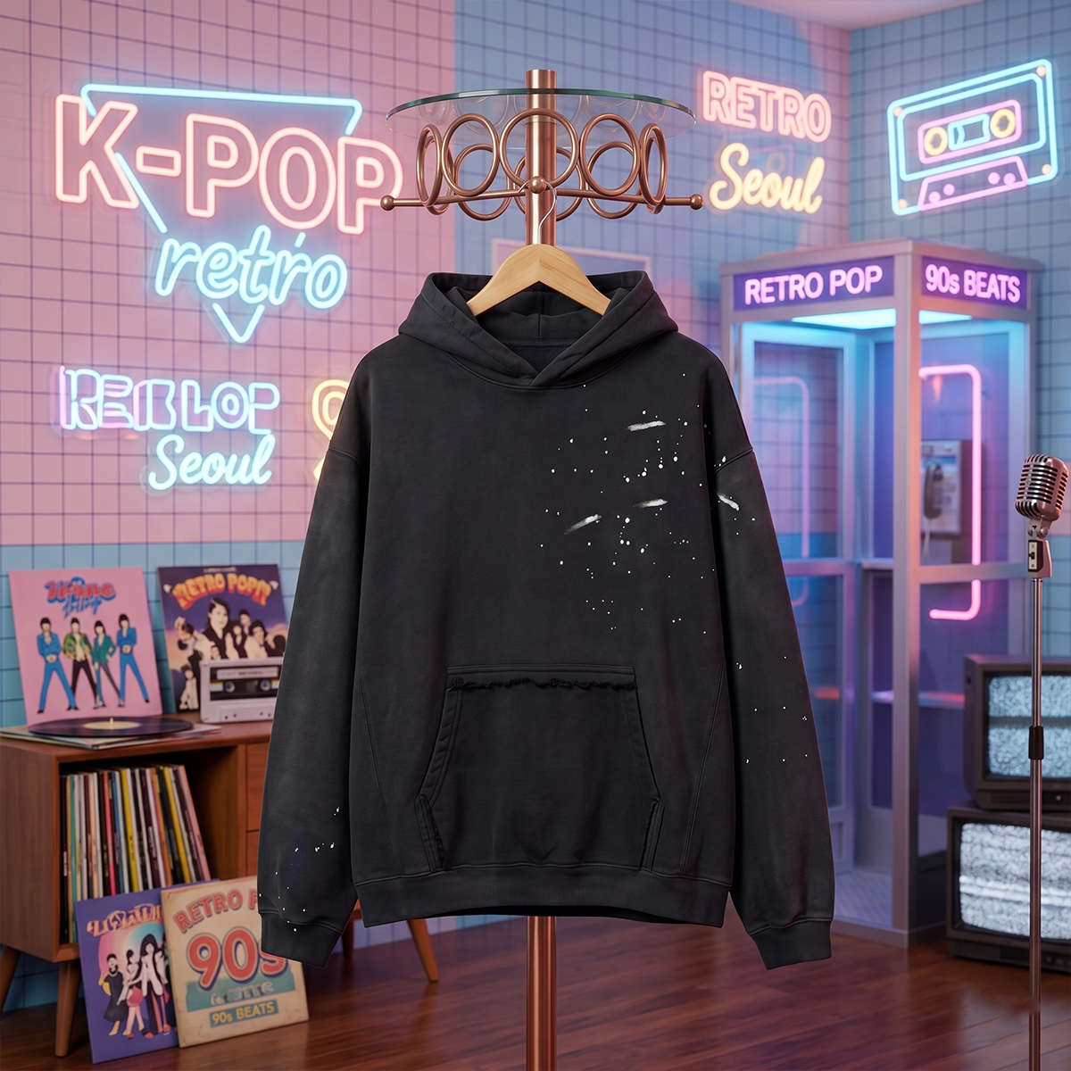 Hoodie Negra y Roja BTS What Is Your Love Song? – Sudadera Kpop Unisex 💜✨